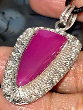 Solid Pink Lace Agate Pendant 2”